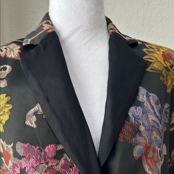 Carlisle New York floral jacquard blazer black multicolor size 6 - Picture 7 of 13
